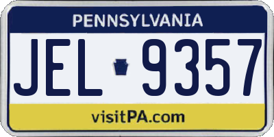 PA license plate JEL9357