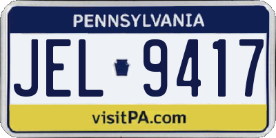 PA license plate JEL9417