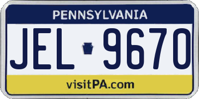 PA license plate JEL9670
