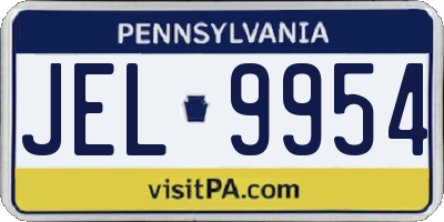 PA license plate JEL9954