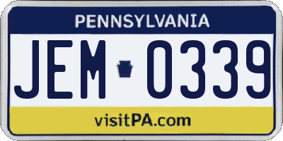 PA license plate JEM0339