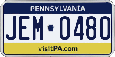 PA license plate JEM0480