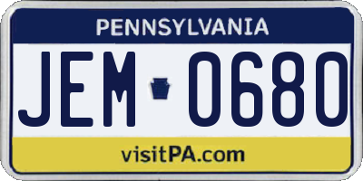 PA license plate JEM0680