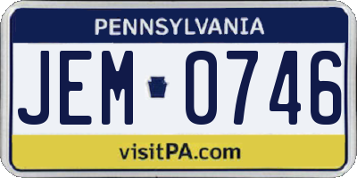 PA license plate JEM0746
