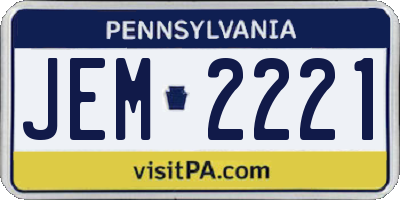 PA license plate JEM2221