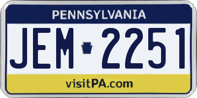 PA license plate JEM2251