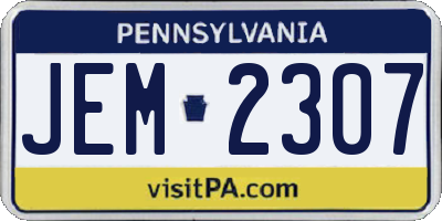 PA license plate JEM2307