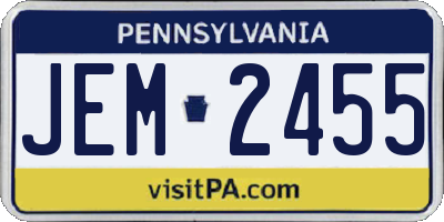 PA license plate JEM2455
