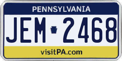 PA license plate JEM2468