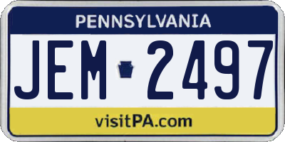 PA license plate JEM2497