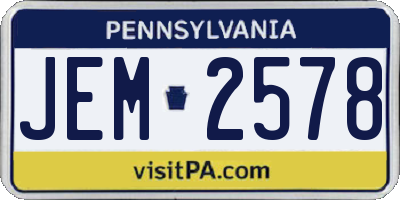 PA license plate JEM2578