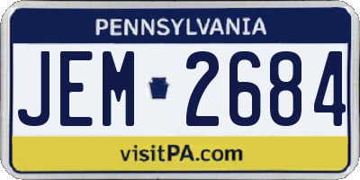 PA license plate JEM2684