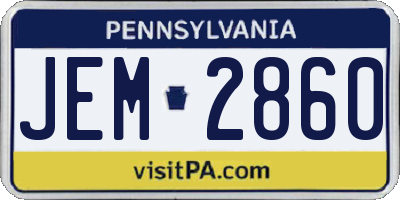 PA license plate JEM2860