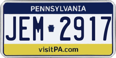 PA license plate JEM2917