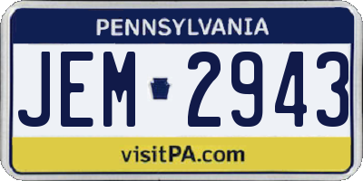 PA license plate JEM2943