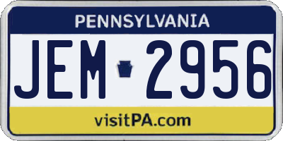 PA license plate JEM2956