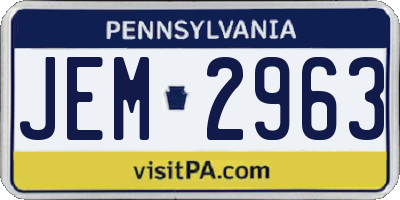 PA license plate JEM2963