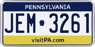 PA license plate JEM3261