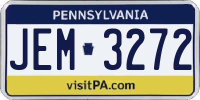 PA license plate JEM3272