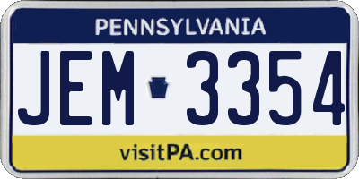 PA license plate JEM3354