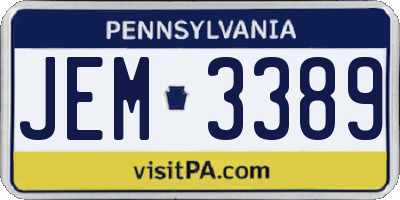 PA license plate JEM3389