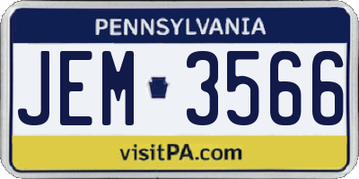 PA license plate JEM3566