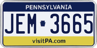 PA license plate JEM3665
