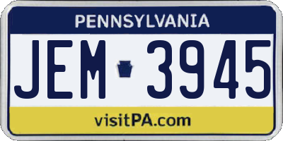 PA license plate JEM3945