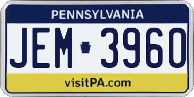 PA license plate JEM3960
