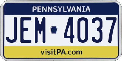 PA license plate JEM4037