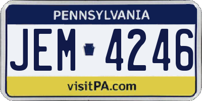 PA license plate JEM4246