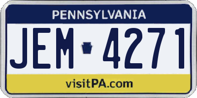 PA license plate JEM4271