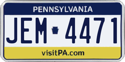 PA license plate JEM4471