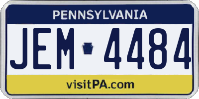 PA license plate JEM4484