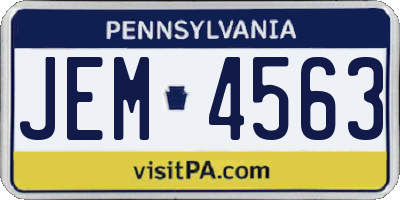 PA license plate JEM4563