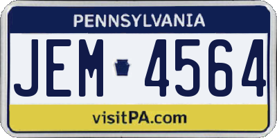 PA license plate JEM4564