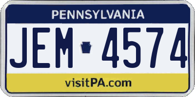 PA license plate JEM4574