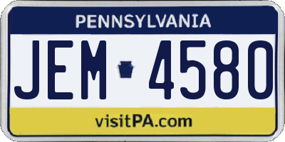 PA license plate JEM4580