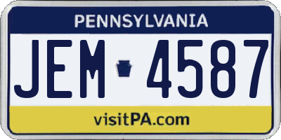 PA license plate JEM4587