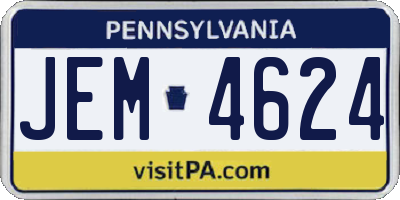 PA license plate JEM4624