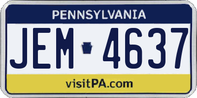PA license plate JEM4637