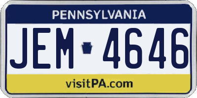 PA license plate JEM4646