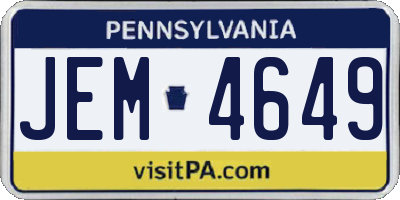 PA license plate JEM4649