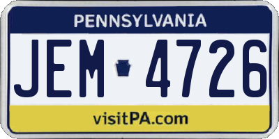 PA license plate JEM4726