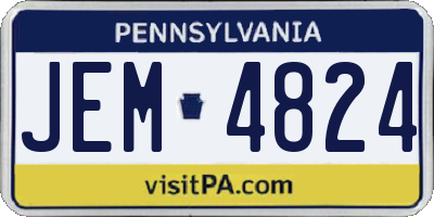 PA license plate JEM4824
