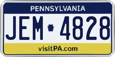 PA license plate JEM4828