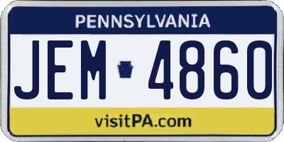 PA license plate JEM4860