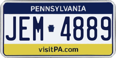 PA license plate JEM4889