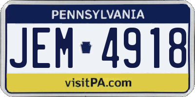 PA license plate JEM4918