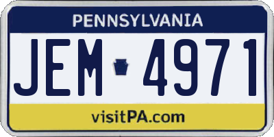 PA license plate JEM4971